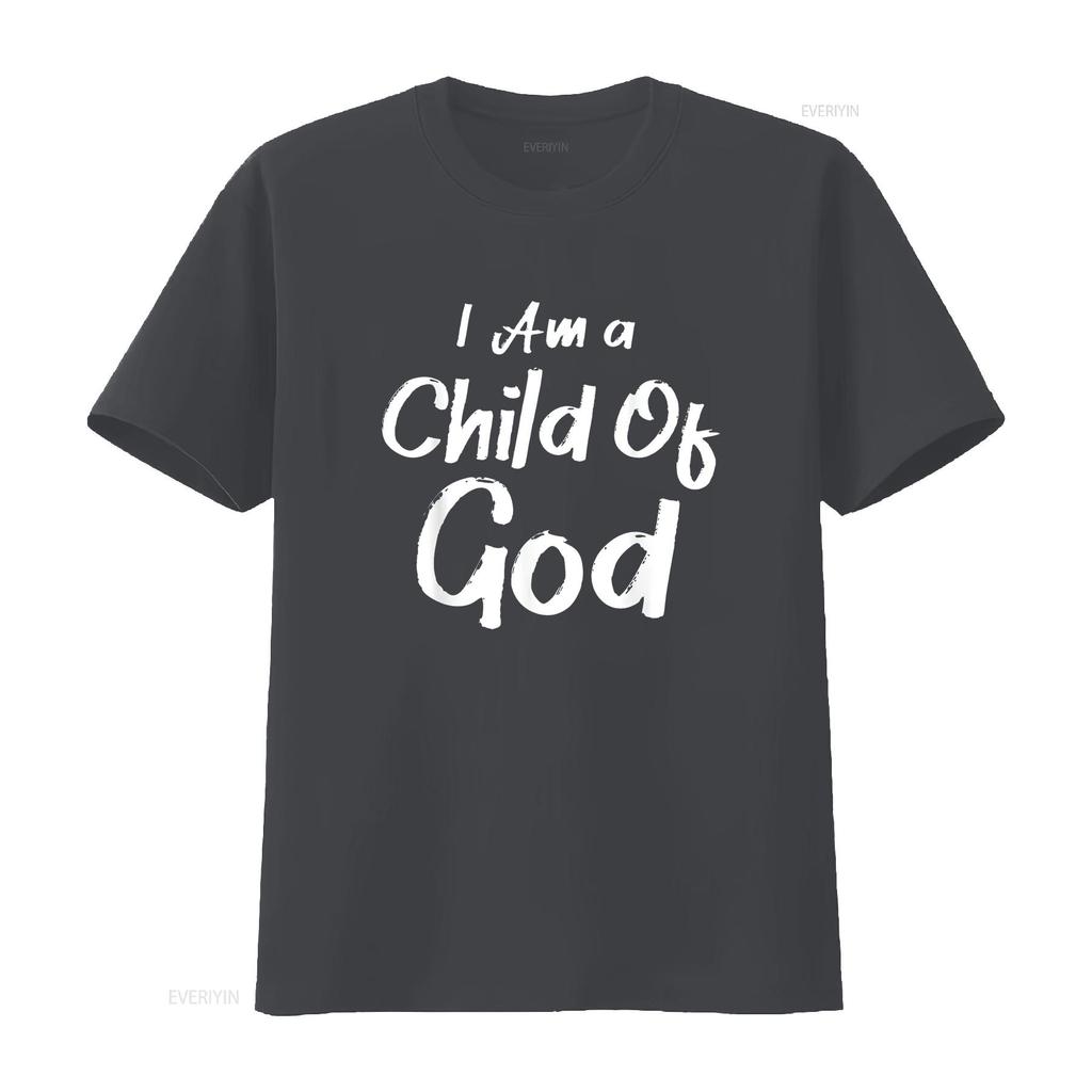 Christian I Am A Child Of God Withstand T Shirt vintage Washed homme Stretched Top For Everyday Wear Slightly Comfortable