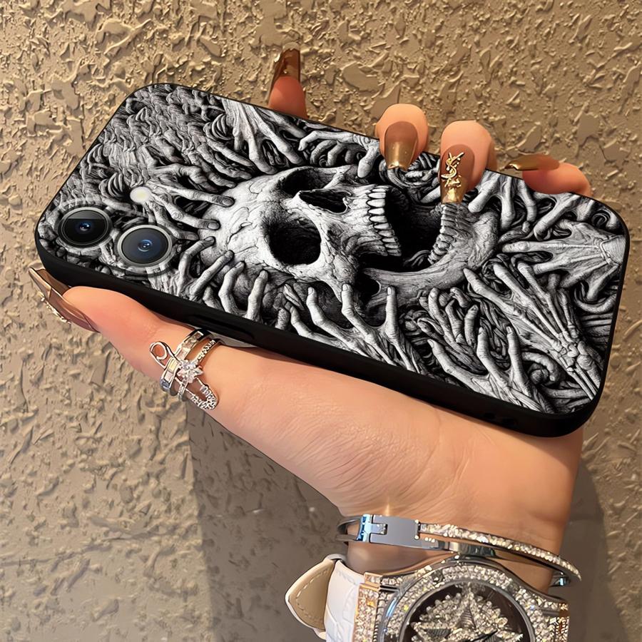 Чехол для Apple iPhone 17 Pro Max 11 XR XS MAX 14 12 15 Pro 7 8 13 Air 16 Funda Чехол для телефона Скелет