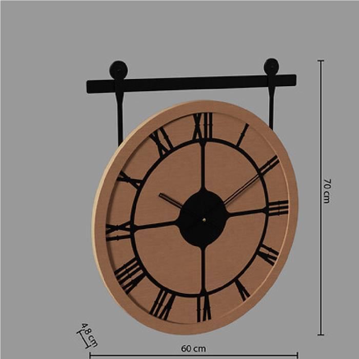 Horloge avec poulie design 60 cm