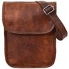 Коричневая кожаная сумка-мессенджер, простая мужская сумка спереди, кожаная сумка для iPad в деревенском стиле, сумка через плечо для iPad размером 11 x 9 дюймов, кожаная сумка через плечо в винтажном стиле.