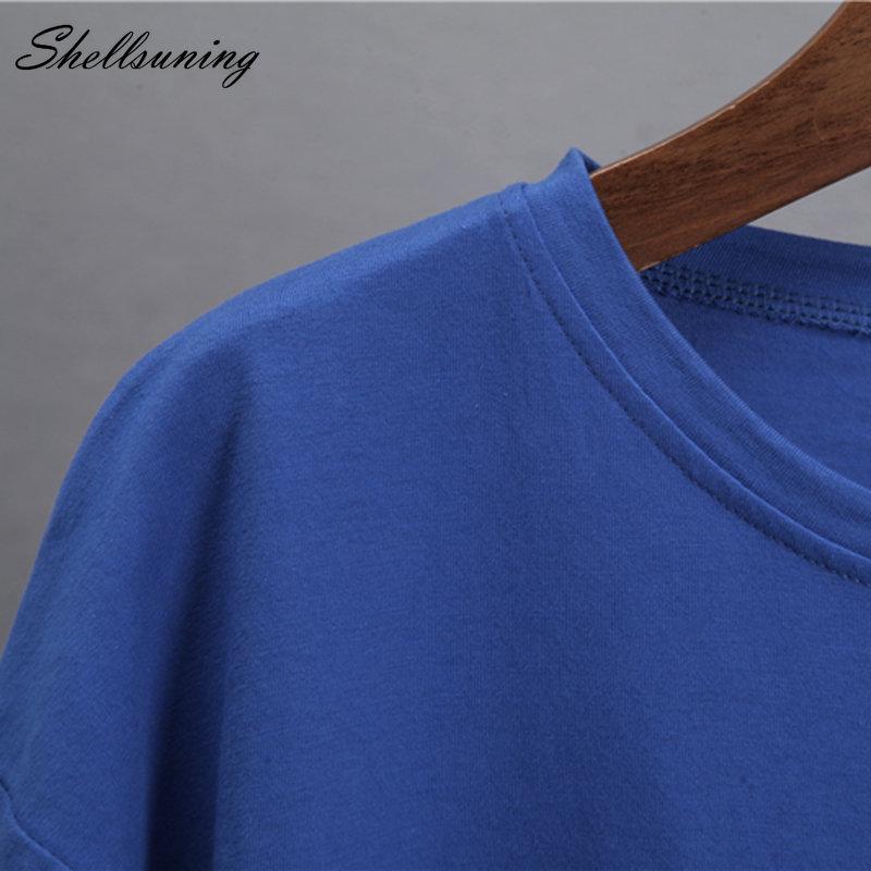 Shellsuning Cute Bunny Graphic Printed T Shirts Women Summer Casual Loose O Neck Short Sleeve Tees Female Trendy 100% Cotton Tops Lady