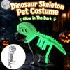 3D Dinosaur Skeleton Pet Costume Glow in The Dark Cat Cosplay Headwear  Pet Supplies