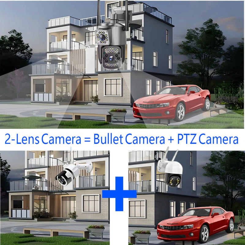 Новая камера видеонаблюдения Wi-Fi 2024 года для ЕС, двойной объектив, 4K 8MP PTZ HD 360, защита безопасности, умная беспроводная камера ночного видения, IP-камера видеонаблюдения V380 Pro