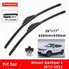Car Wipers Double Rubber for Nissan 2013-2024 Qashqai 2 Front Brushes Cutter Automobiles Parts Accessories Windscreen Wipers Wear Parts
