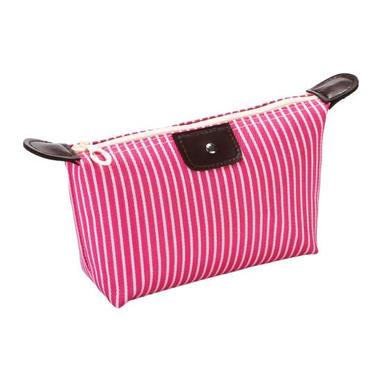 Полосатая косметичка водонепроницаемая складная большая емкость застежка-молния в форме пельменя портативная косметика