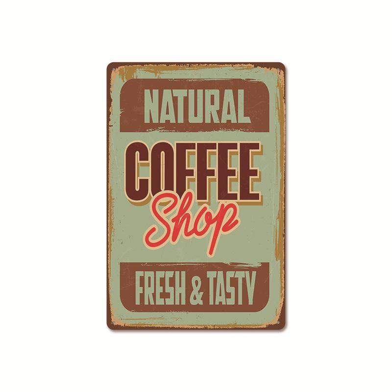 Coffee Shop Metal Sign Vintage Tin Sign Plaque Metal Vintage Wall Decor for Coffee Bar Cafe Retro Metal Posters Iron Painting