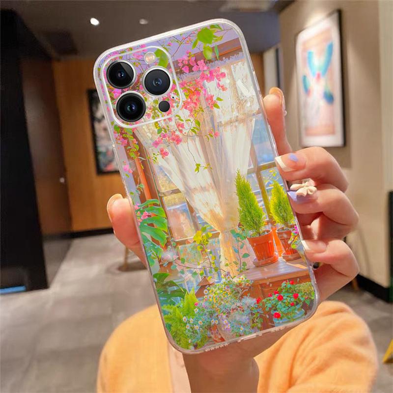 Flowers Garden Phone Case For Iphone 15 14 Pro Max 13 12 11 Pro Max XSMax XR 12 13 Mini 14 Plus