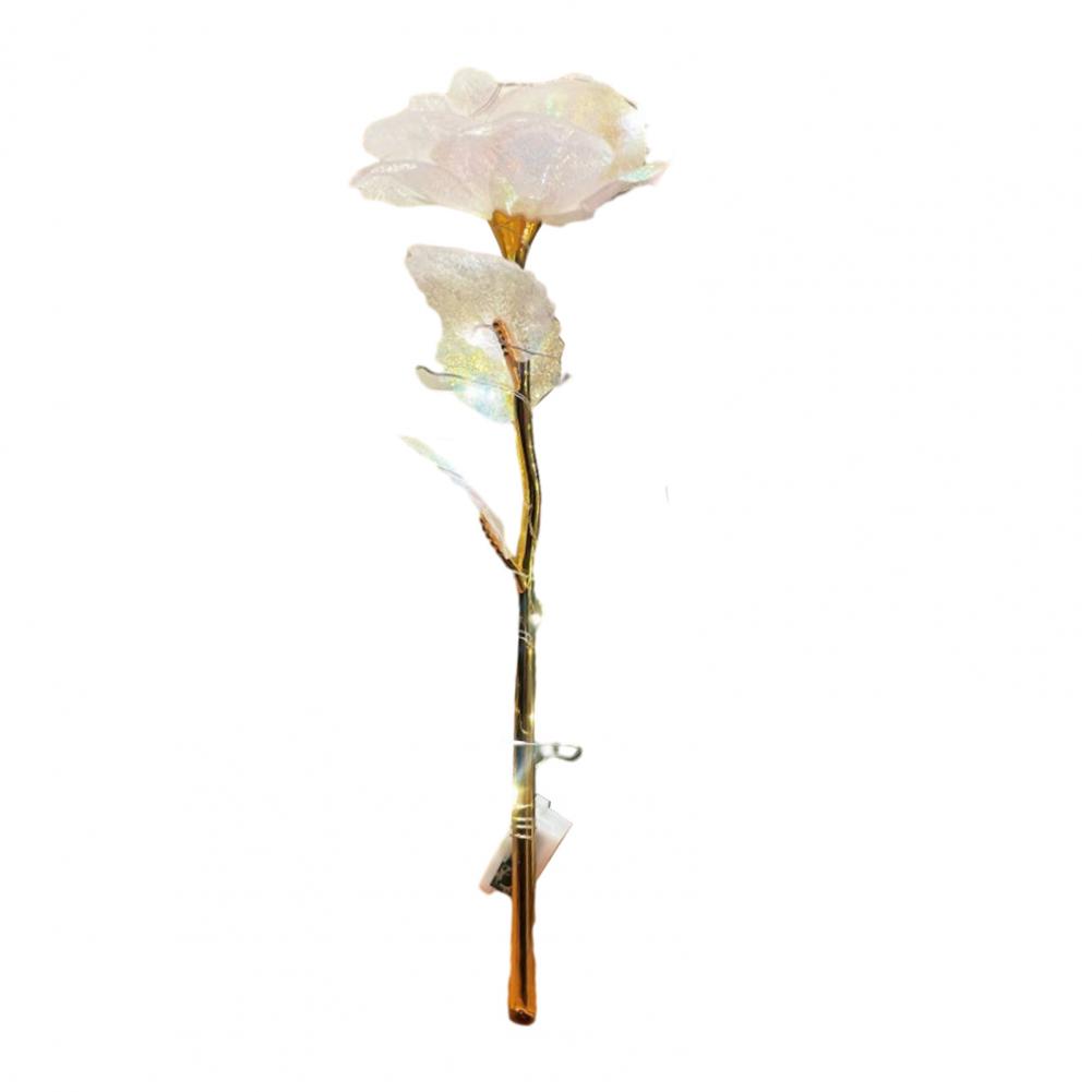 Artificial Rose Decorative Flower Stem Colorful Artificial Rainbow Rose with Led String Lights Forever Flower Gift for Women Mom