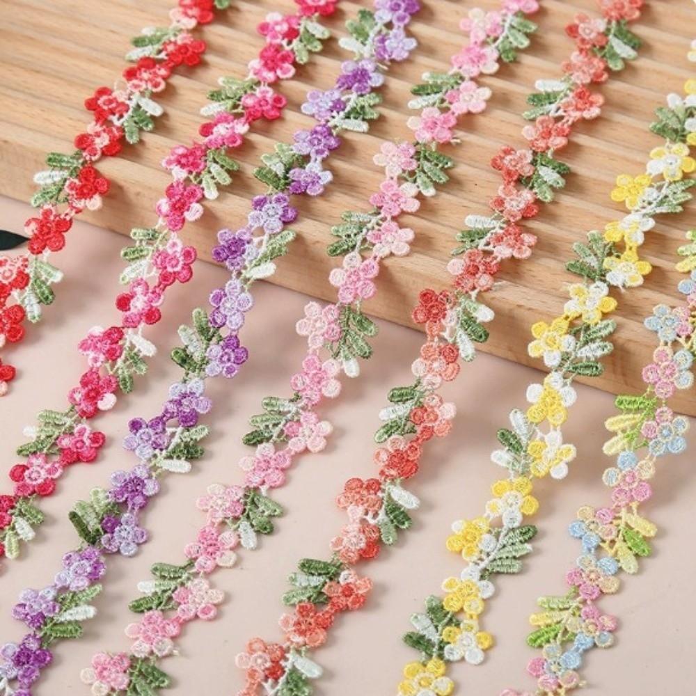 Water-soluble Flower Lace Trim 2cm Wide Small Floral Lace Embroidered Lace Trim Sewing Projects