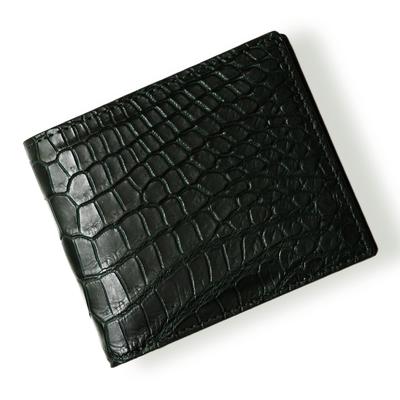 CLW Изделия из кожи крокодила Кошелек-бумажник из кожи крокодила (с кошельком для монет) в цвете Атлантис Грин. Сделано в японии. Мужской дизайн без наличных. Отличный подарок.