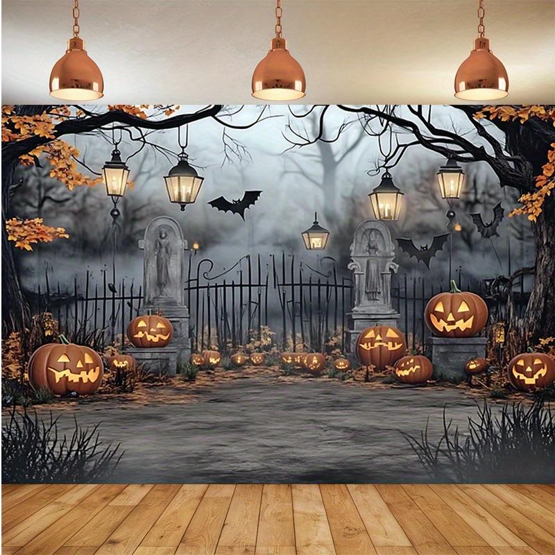 1 Halloween party banner - Ghost Tomb and Pumpkin Lantern Misty Forest Trail indoor and outdoor Halloween decoration