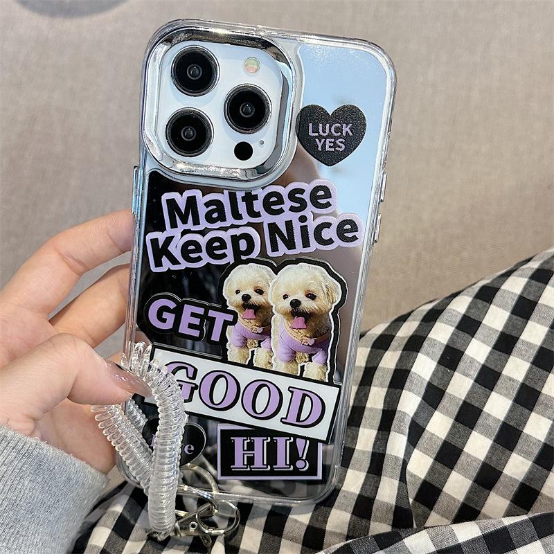 Зеркальный чехол Zhitai Apple 15 «три в одном» для iPhone 14 с гальваническим покрытием для наушников AirPods 2/3.