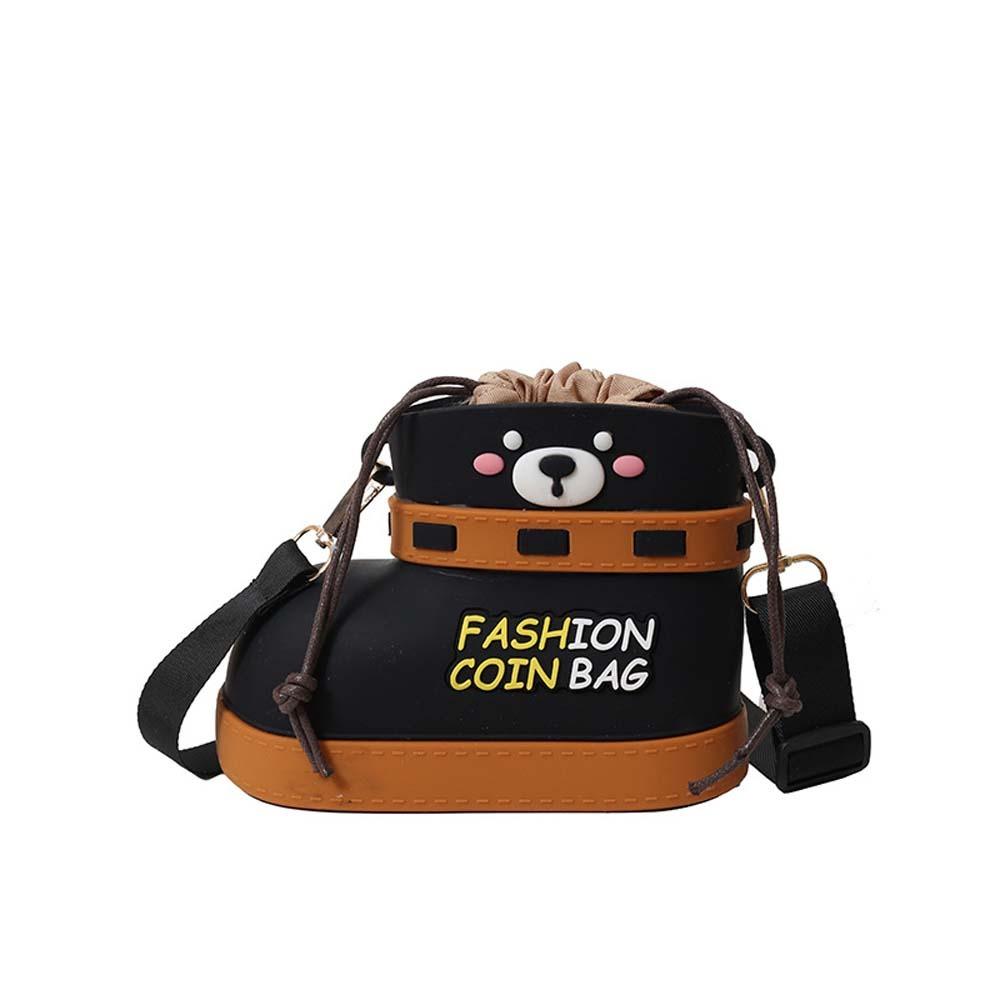 Casual Bear Boots Drawstring Bag Cute Small Phone Purse Small Shoes Shape Bag Shopping
