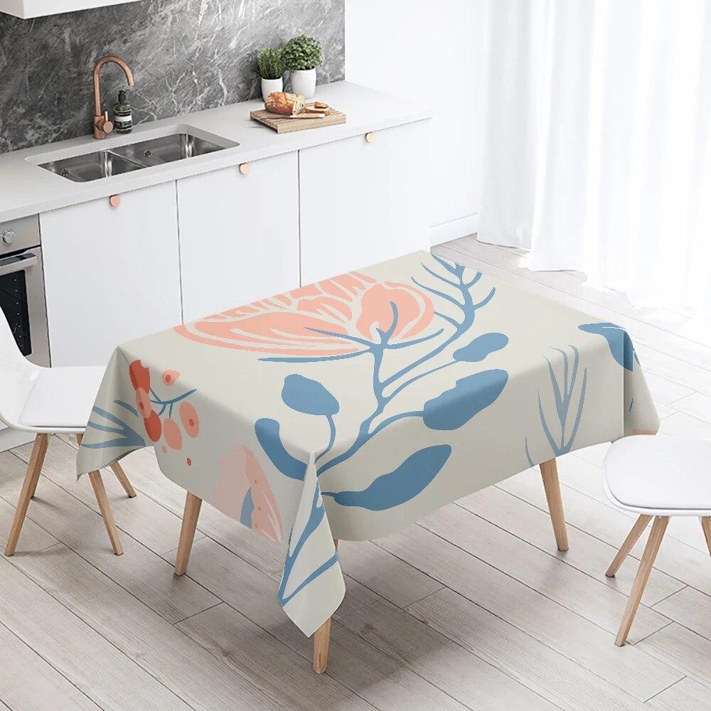 Простая скатерть с цветочным рисунком, водонепроницаемая и маслостойкая, прямоугольная, для свадебной вечеринки, ресторана, стола, украшения кухни