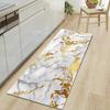 Luxury Gold Marble Kitchen Mat Soft Thickened Kitchen Floor Mat Waterproof Non-slip Oil-proof Floor Mat Runner Rug