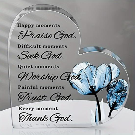 Clear Acrylic Heart Ornament Heart Shaped Acrylic Block Freestanding Transparent Desktop Heart