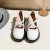 Spring New Round Head Thick-soled Small Leather Shoes Fashionable Versatile Thick-soled Thick-heeled Mary Jane Women's Shoes