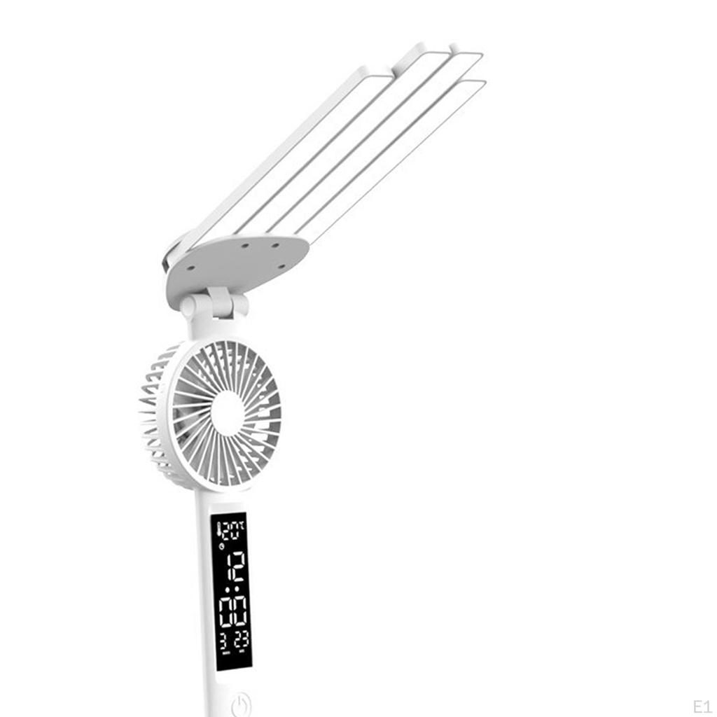 Reading Light Table Lamp Decor Practical Eye Protection Foldable with Fan Pen Holder Multiuse