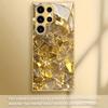 Позолоченный чехол для телефона из закаленного стекла, совместимый с Galaxy S26 S25 S24 S23 S22 Ultra Plus. Имеет дизайн с золотыми бриллиантами.