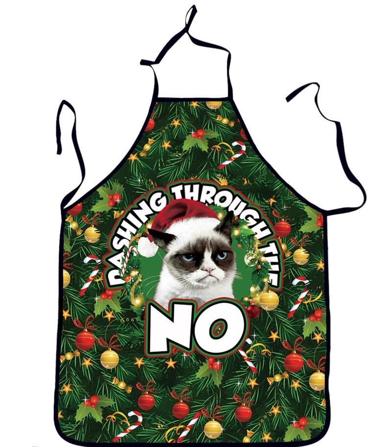 Polyester Waterproof Apron With Fun Cartoon Prints For Couples Cooking And Party Use