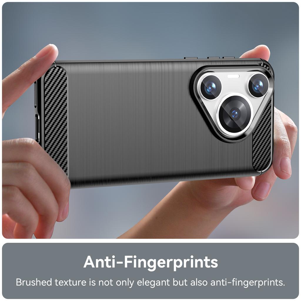 Чехол для Huawei Pura 70 Pro/70 Pro+ Защита от отпечатков пальцев ТПУ Чехол Текстура углеродного волокна