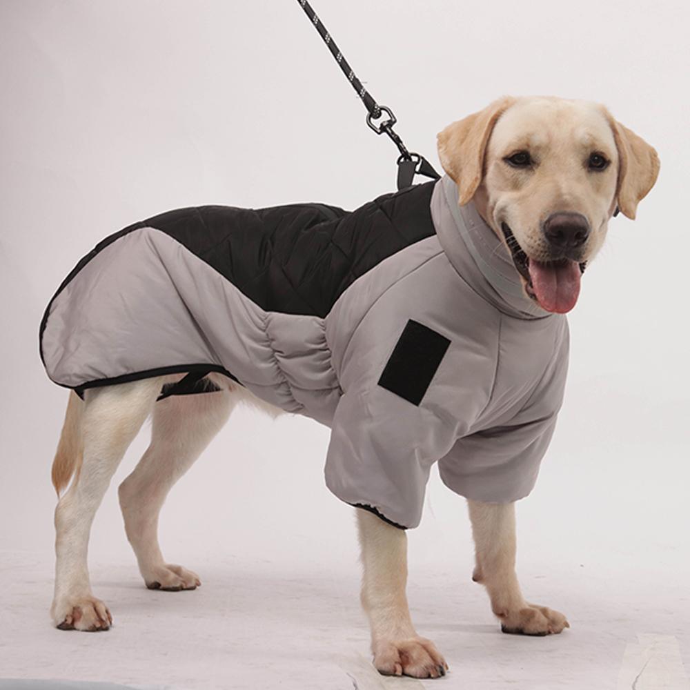 Зимняя куртка для собак, светоотражающий жилет с высоким воротником, теплая одежда для больших собак, водонепроницаемая ветрозащитная куртка для собак в холодную погоду для средних и больших собак