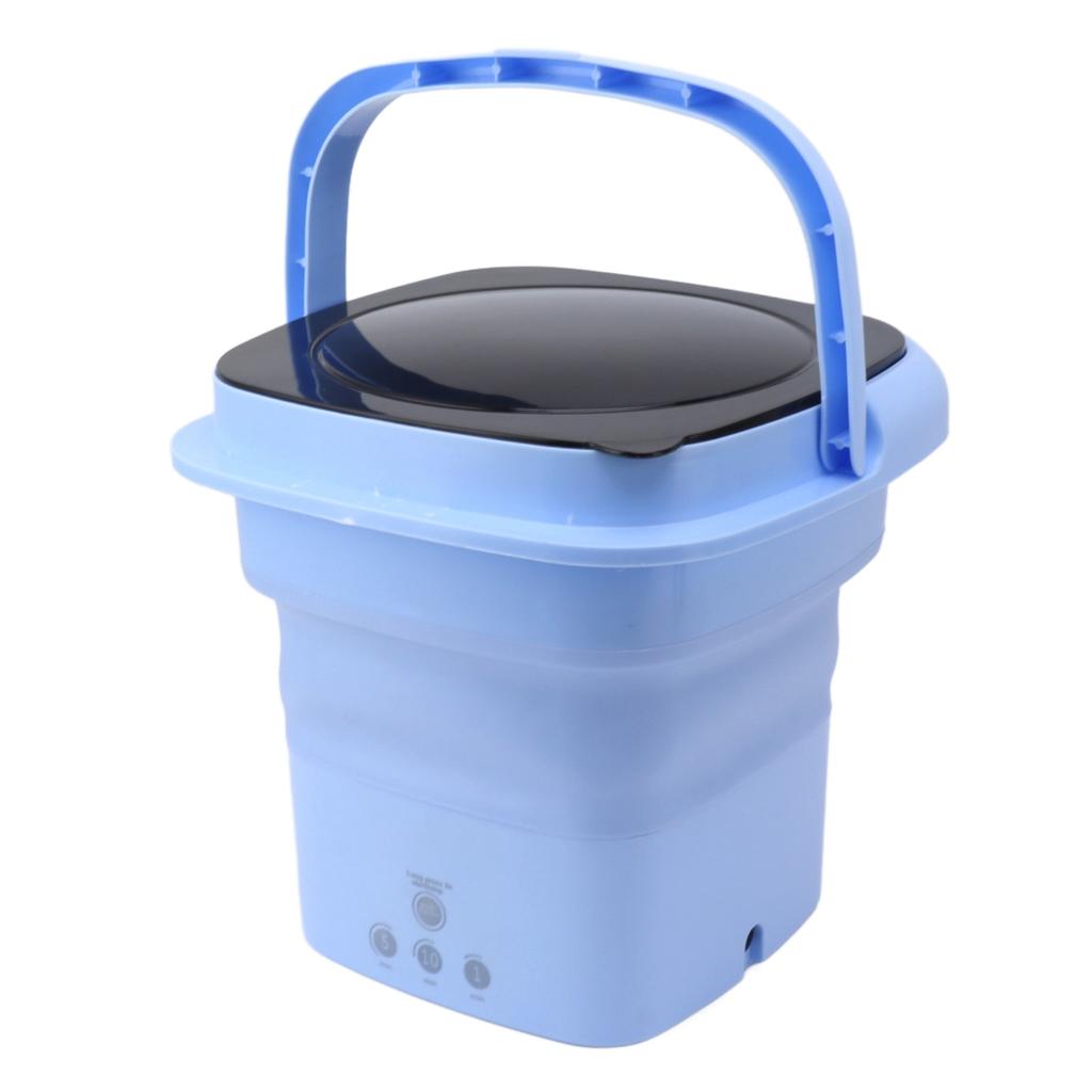 Foldable Washing Machine Mini Portable Bucket Laundry Washer with Black Lid for RV Travel Apartment