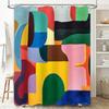 "Abstract Geometric Shower Curtain, Waterproof & Mildew-Resistant Bath Curtain With Vibrant Colors For Modern Art Home Decor"