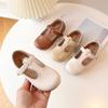 Korean Children's Leather Shoes Simple Cute Kids Lace Breatheable 2024 Spring and Autumn New Girls Casual Shoes Solid Color Flat