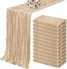 10PCS Terracotta Semi-Sheer Table Runner Gauze Cheesecloth Table Setting Dining Wedding Reception Events Christmas Fall Decor