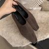 Design Shoes Suede Loafers Women Summer Walk Square Heels Shallow Slip On Shoes Round Toe Soft Ballet Slip On Casual Shoes