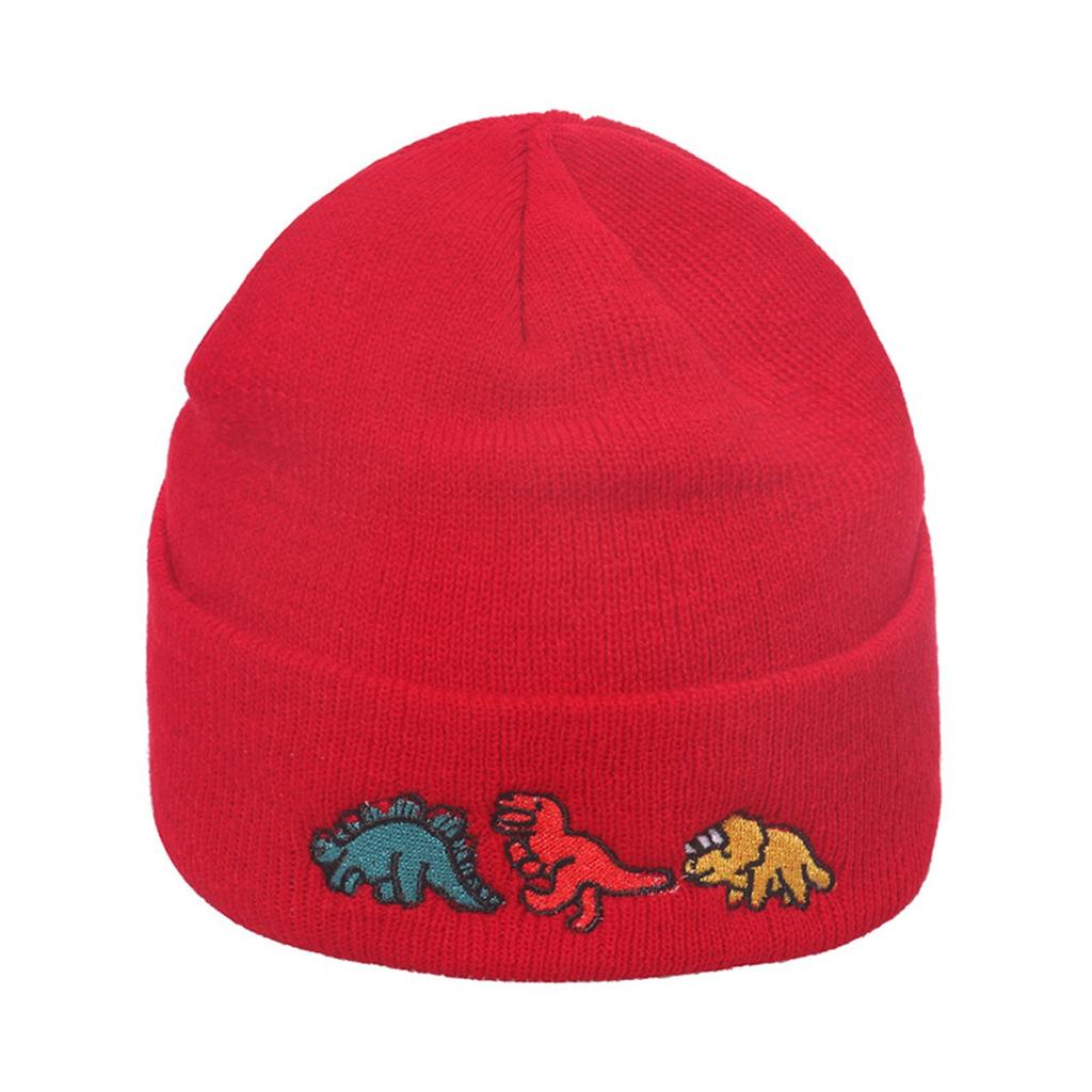 Men's Hip-hop And Winter Embroidery Warm Dinosaur Knitted Cap