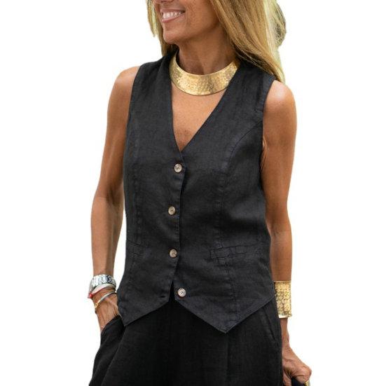 Мужской жилет-стойка с v-образным вырезом, однобортный однобортный однотонный кардиган, сохраняющий тепло, жилет в повседневном стиле, топы, осенне-зимний жилет без рукавов, женская куртка