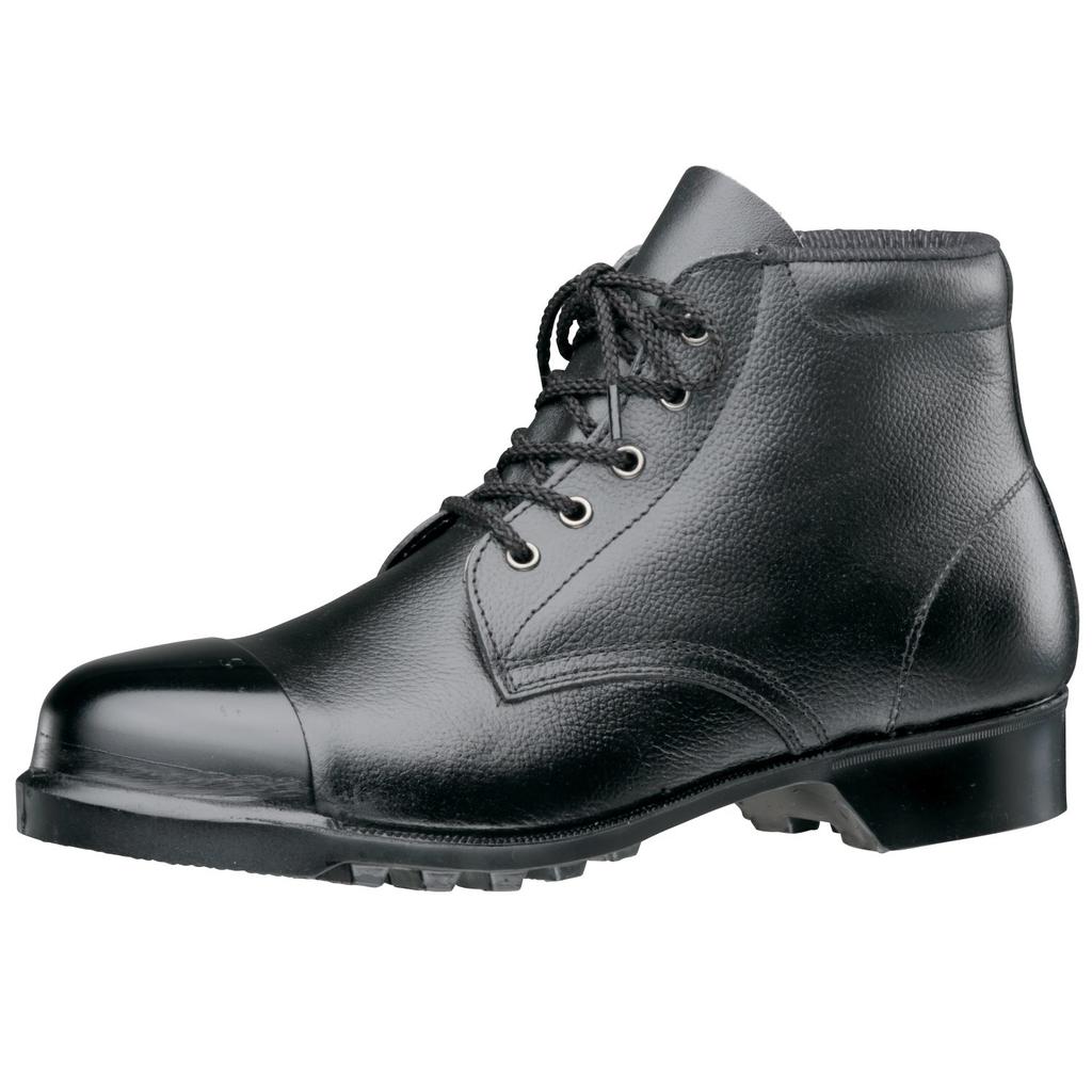 Midori Anzen Safety Shoes, JIS Standard, Mid-Lace Boots with Toe Cap, V262N, Steel Outer, Black, Size 25.0 Cm