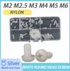 M2 M2.5 M3 M4 M5 M6 Белый Нейлоновый Болт и Гайка Phillips Набор Пластиковый Машинный Винт Крестовой Винт с Круглой Головкой Классификационный Ящик Комплект