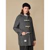 INMAN Women's Plaid Hooded Toggle Double-faced Wool Coat