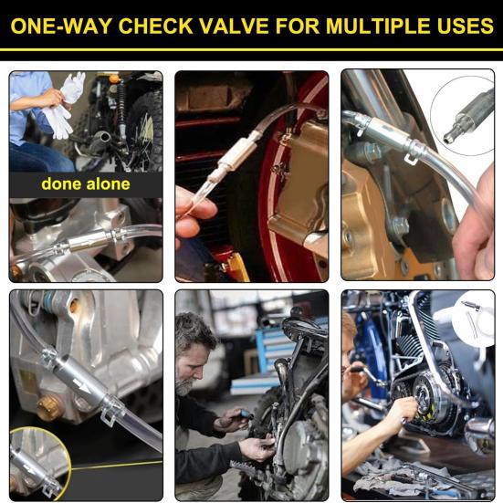 Шланг для прокачки тормозов Универсальный комплект для прокачки тормозной жидкости Простой в использовании Автомобиль Мотоцикл Односторонний обратный клапан Трубка Комплект инструментов для прокачки