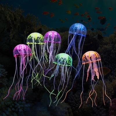 Красочная искусственная светящаяся медуза, декор для аквариума, мини-подлодка, украшение, товары для водных питомцев