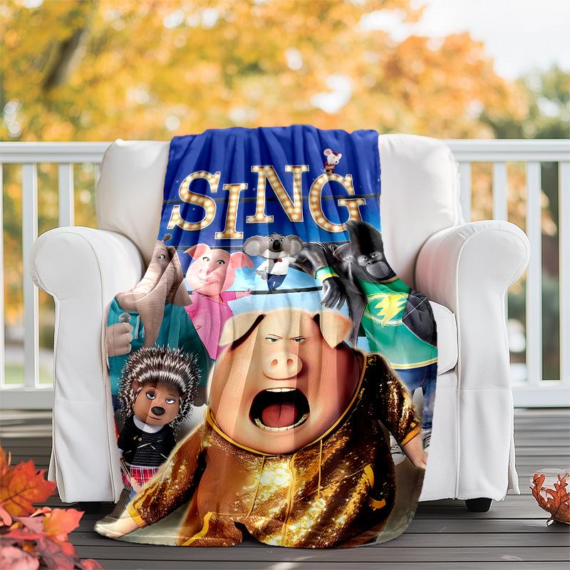 Sing printed throw blanket—soft,warm;versatile blanket for all seasons—perfect as &air-conditioning throw,nap blanket