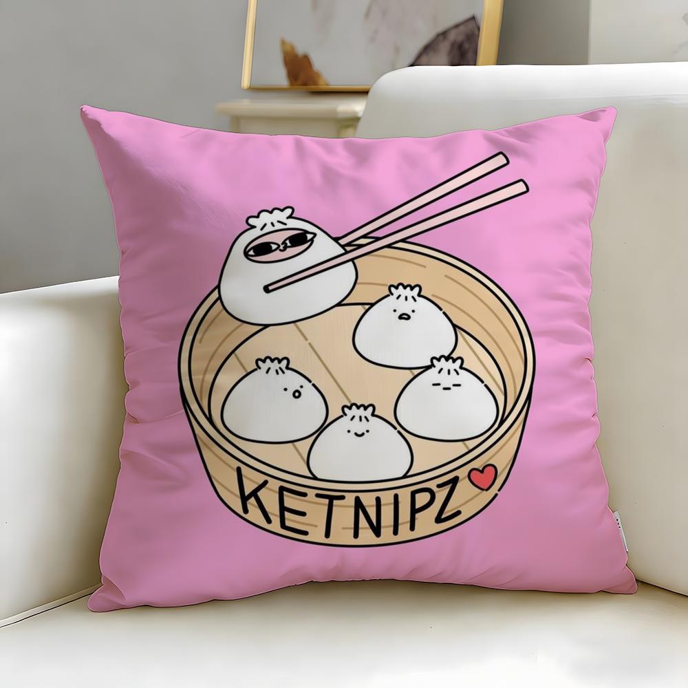 popular cartoon character ketnipz Cushion Cover Soft & Easy-Wash Pillow Case – Versatile for Couch, Bed, Travel and Office