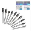 10pc Hard Alloy Rotary File 3*6 Double Grain Tungsten Steel Grind Head Electric Grind Mold Woodwork Grinding File Tool Set