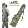 New LEO Double-layer Canvas Fishing Bag 1.3m Portable Fashion Extended Large Capacity Folding Fishing Rod Bag Fishing Gear Carrying Bag
