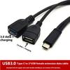 Кабель-адаптеры USB 3.0 Type C OTG, удлинительный кабель 30 см, подходят для подключения U-диска, мыши, клавиатур, различных устройств