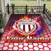Custom Text Printed Rug Monaco FC Non Slip Floor Carpet For Home Room Decor