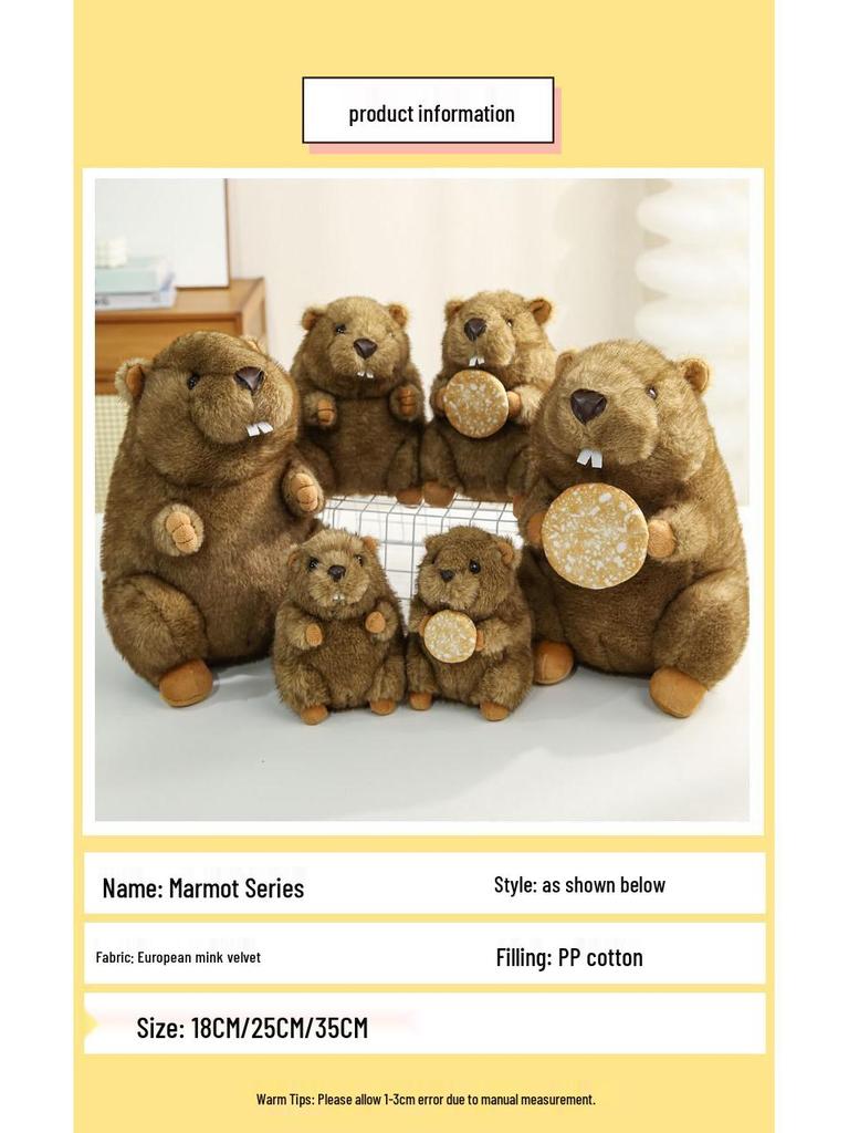 Screaming Marmot Plush Toy: Cute Mouse Pillow Doll for Girls' Birthday Gift Ornament