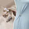 Simple Double Pearl Brooch Anti-glare Buckle Neckline Cardigan Pearl Buckle Pin Fixed Clothes Elegant Brooch Ladies Jewelry