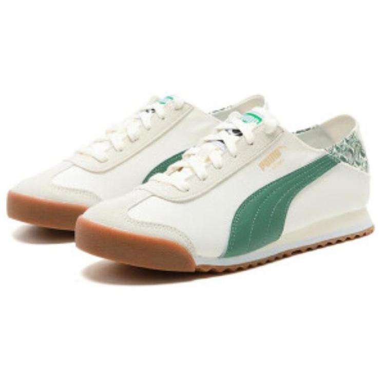 Новые кроссовки PUMA Roma с низким верхом, устойчивые к истиранию, дышащие, влагоотводящие, унисекс, бело-зеленые 398332-05