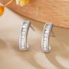 Модные лаконичные серьги-пусеты в одну линию, полностью из геометрического кубического циркония, простые, стильные, для повседневной носки, женские серьги, ювелирные изделия