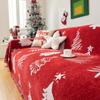 1pc AB Double-sided Available Christmas Sofa Towel Comfortable Cozy Tree Pattern Sofa Cover Towel Holiday Living Room Decoration
