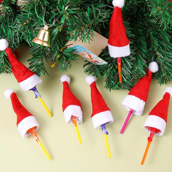 20 Pcs Candy Hat Finger Cap Lollipop Decoration Hats Mini Santa Hat New Year Party Table Dinner Decoration Wine Bottle Covers Parties Photography Prop